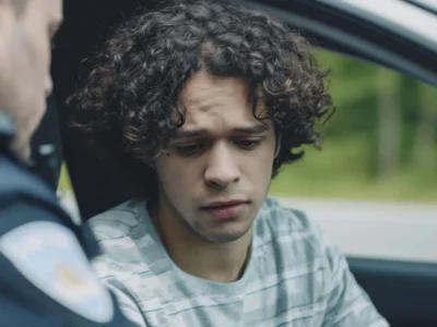 Driver questioned by police during roadside dui stop